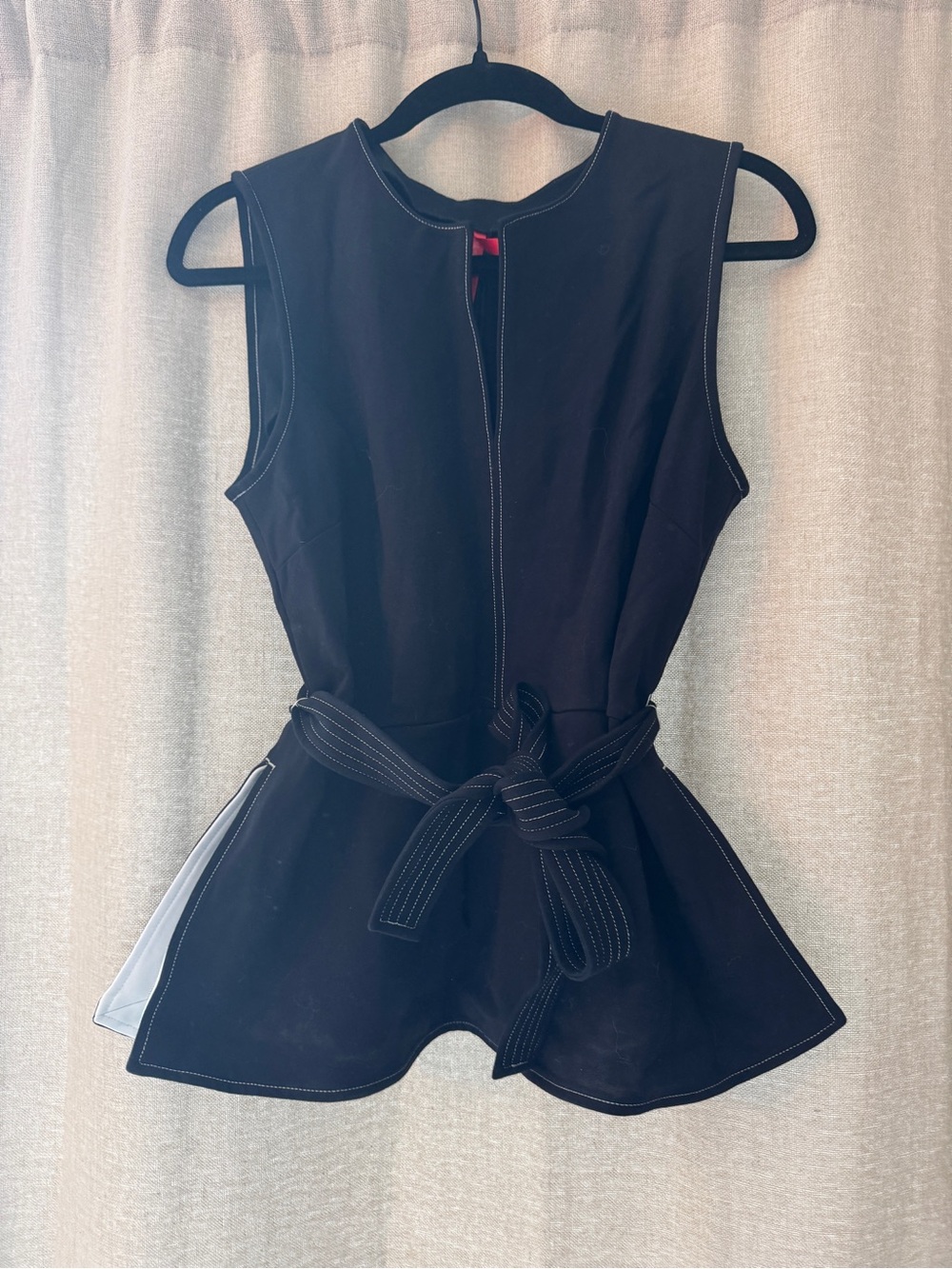 SPANX Sleeveless Black Peplum with Waist Tie Size Medium